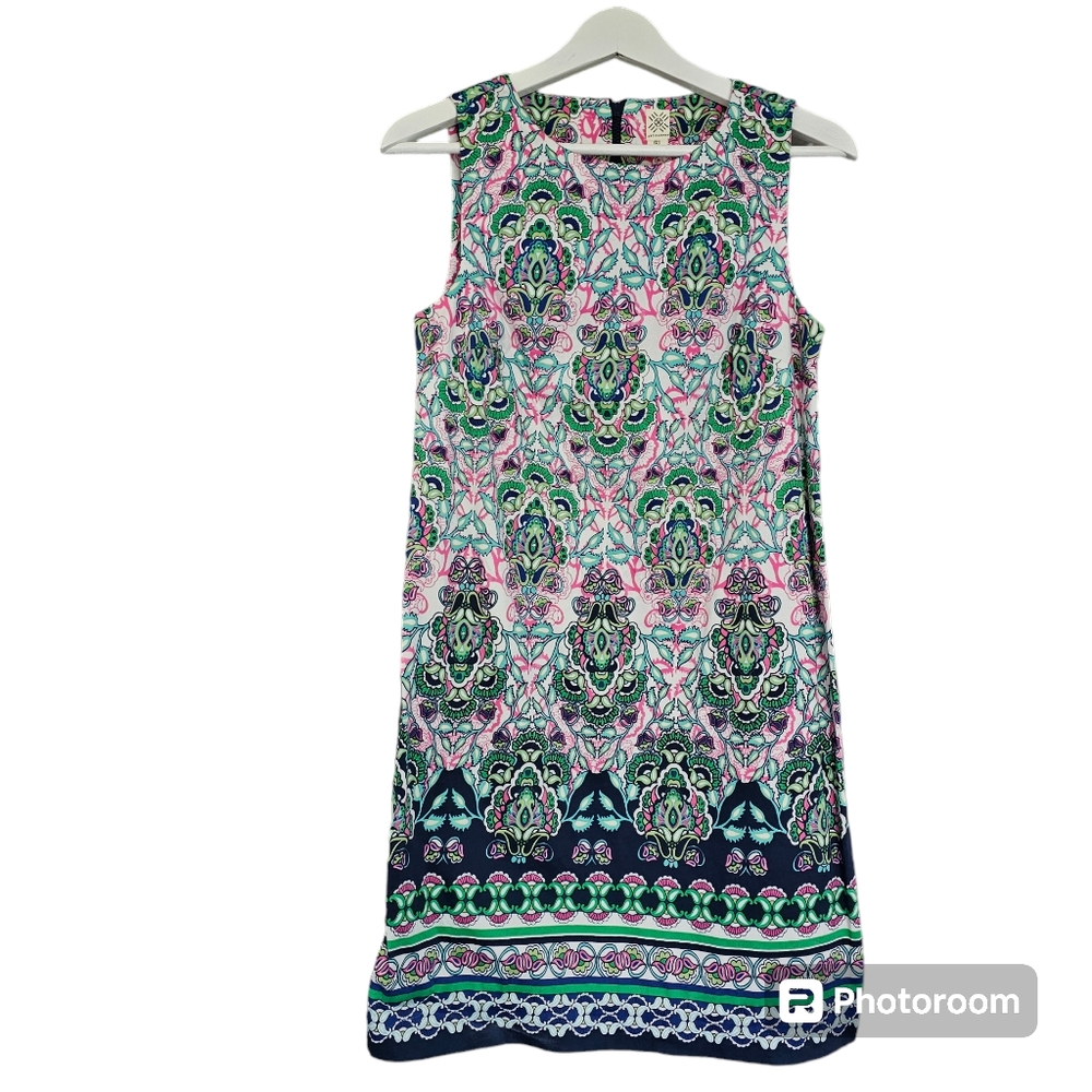 Paisley mini shift dress size 2 women's